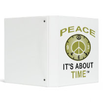 PEACE SYMBOL CLOCK Binder 1 inch (White)