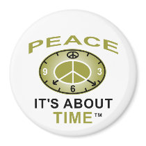 PEACE SYMBOL CLOCK Indoor Magnet 3 inch (White)