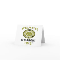 PEACE SYMBOL CLOCK Note Card (White)