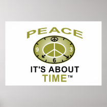 PEACE SYMBOL CLOCK Poster (White)