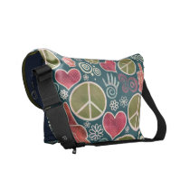 Peace Symbol Design messenger bags
