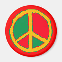Peace Symbol Designed In Bold Stimulating Colors magnets