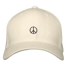 Peace Symbol Embroidered Hat