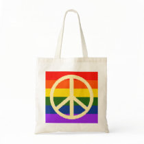 peace symbol flag tote bags