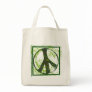 Peace Symbol Grunge Organic Grocery Tote Bag