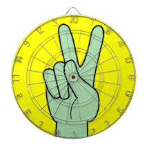 Peace Symbol Hand Dartboard With Darts