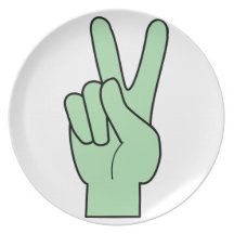 Peace Symbol Hand Party Plates