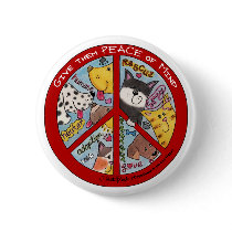 Peace Symbol-Humane Pinback Button