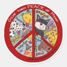 Peace Symbol-Humane Sticker