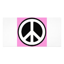 Peace Symbol in Pink! photo cards by angeria Peace Symbol in Pink! photo cards