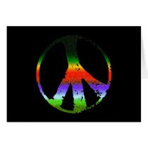 Peace Symbol in Rainbow Glitter Cards