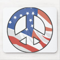 Peace Symbol of US Flag mousepads