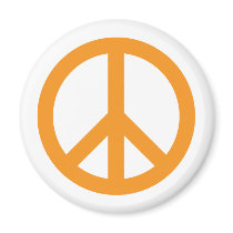 Peace Symbol - Orange magnets