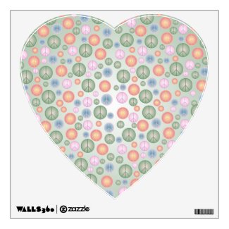 Peace Symbol Pattern Heart Wall Decal