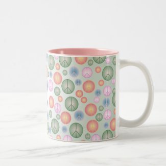 Peace Symbol Pattern Two-Tone Mug