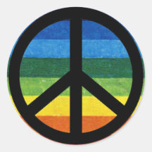 peace symbol rainbow sticker