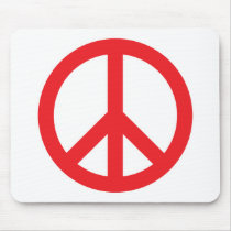 Peace Symbol - Red mousepads by visualnewbie Peace Symbol - Red mousepads