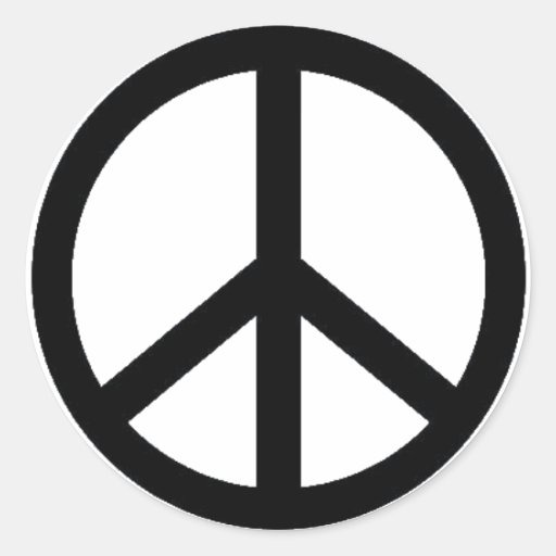 peace symbol round sticker