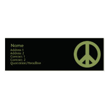 Peace Symbol - Skinny Business Card Template