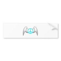 Peace Symbol with Wings bumper stickers by original_designs Peace Symbol with Wings bumper stickers