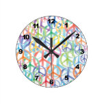 Peace Symbols Art Round Clocks