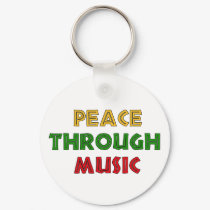 Peace Through Music keychains