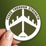 Peace Through Strength Round Sticker