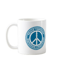 Peace Through Superior Firepower - Blue mugs by visualnewbie Peace Through Superior Firepower - Blue mugs