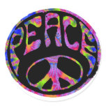 Peace - Tie Dyed Foreground Round Stickers