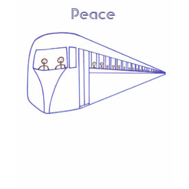 Peace train, outline art, color in shirt shirt