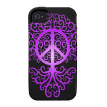 Peace Tree, purple and black iPhone 4/4S Cover