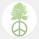 Peace Tree Round Sticker