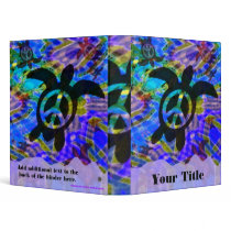 Peace Turtle Customizable 1" Art Binder
