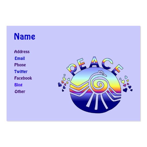 Peace Universe Business Card Templates (front side)