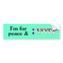 Peace Vote Bumper ticker bumper stickers