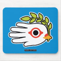 Peace White Dove with Olive Branch Mouse Pads