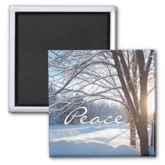 PEACE Winter Sunrise Design magnet