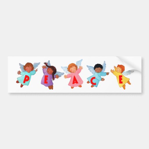 Peace  with Angels Bumper Stickers