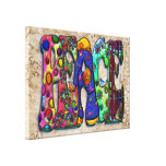 Peace Word Art Birds and Butterflies Stretched Canvas Prints