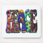 Peace Word Art Birds and Butterflies Mouse Pads