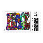Peace Word Art Birds and Butterflies Stamp