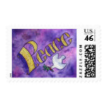 Peace Word Art Painting Postage Stamps stamps