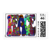 Peace Word Art Postage Stamp