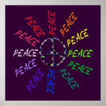 Peace Words Circle Print