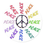 peace words circle stickers
