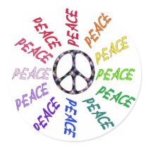 Peace Words Circle stickers by orsobear Peace Words Circle stickers