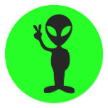Peaceful Alien Sticker