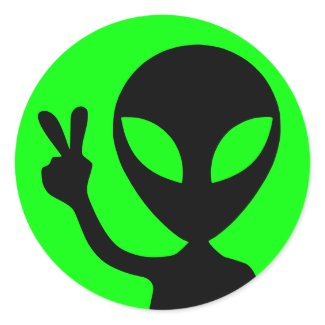 Peaceful Alien sticker