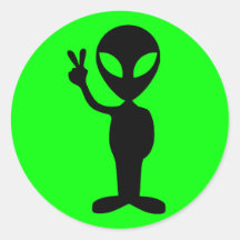 Peaceful Alien Sticker