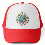 Peaceful Animal Kingdom - Animals Around the World Trucker Hat